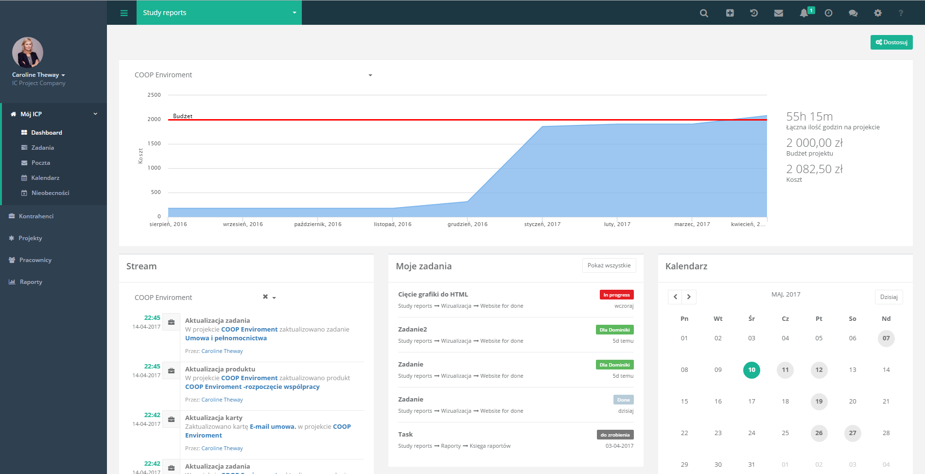 IC Project to system udostępniający narzędzia do zarządzania projektami i pracy grupowej