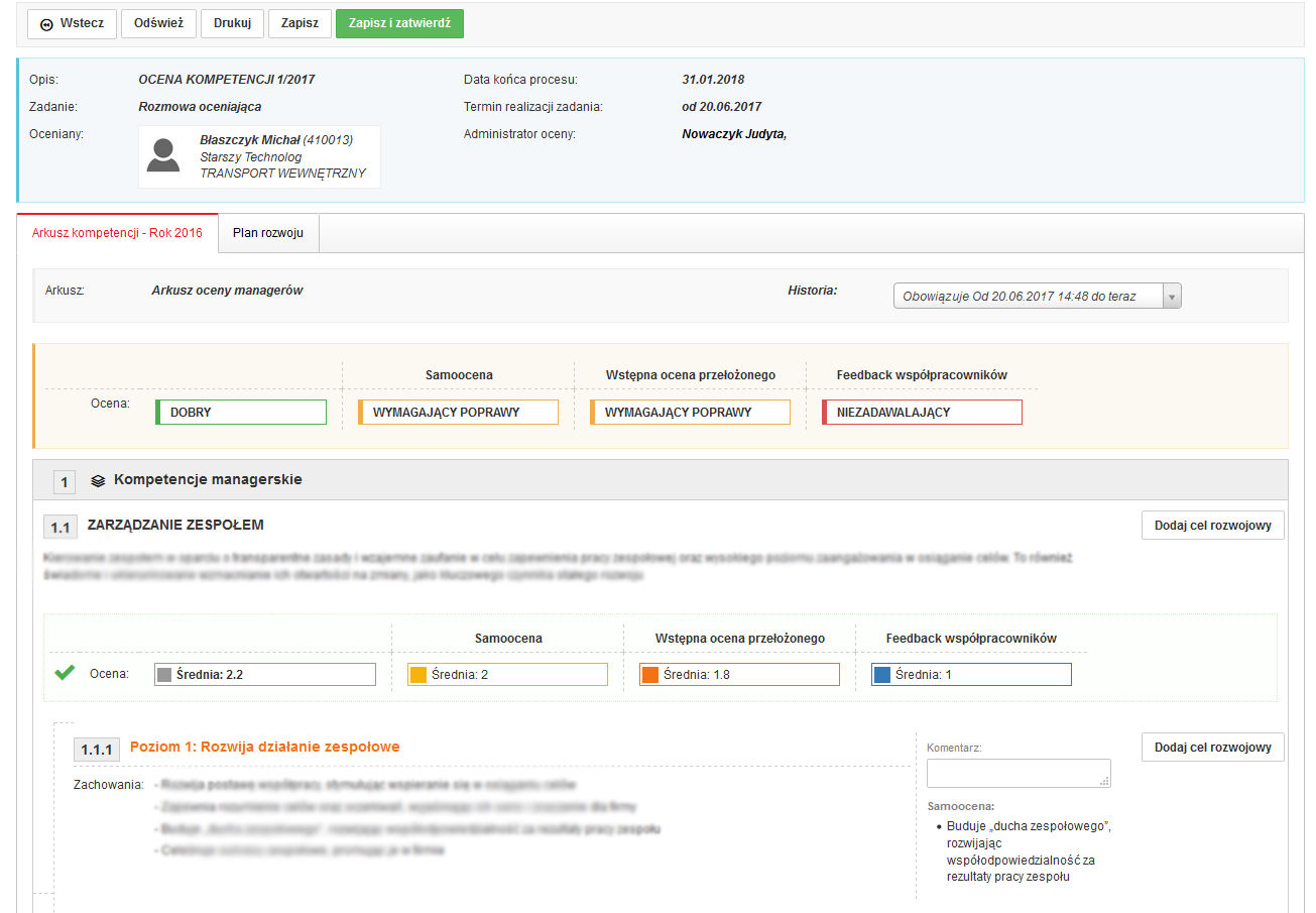 Ocena kompetencji pracowników
